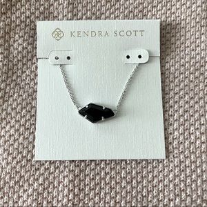Kendra Scott Silver Necklace Black Stone